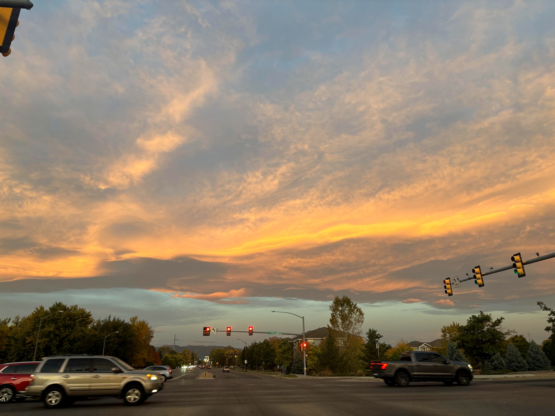 the sky over Fort Collins in the evening